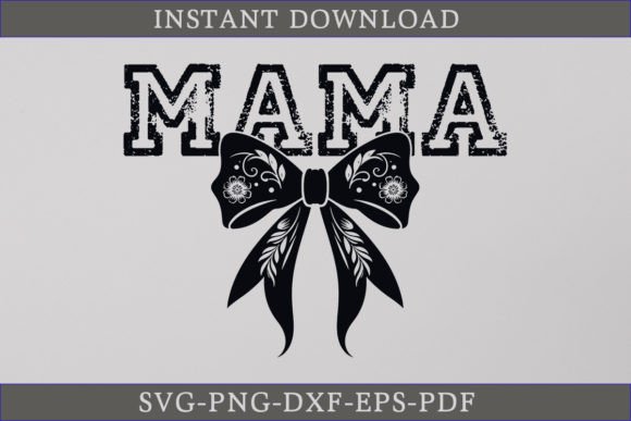 Halloween Mama SVG Coquette Black Bow