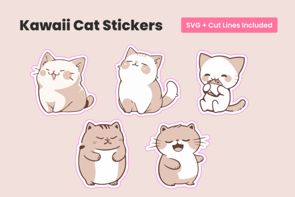 SVG Stickers of Cats Kawaii Cat Stickers Review